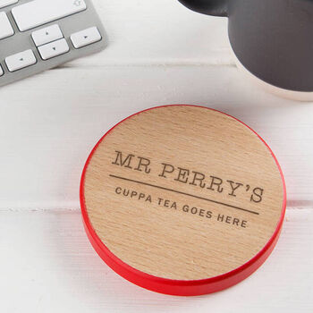 Personalised Wooden Drinks Coaster For Teachers, 3 of 12