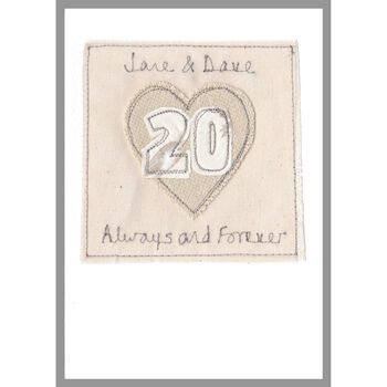 Personalised Heart Wedding Anniversary Card For Him, 11 of 12