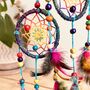 Hemp Rainbow Mini Dream Catcher With Feathers, thumbnail 5 of 5