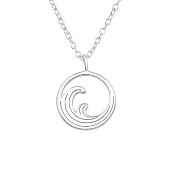 Sterling Silver Ocean Wave Necklace In A Gift Tin, 3 of 11