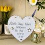 Personalised New Baby Boy Wooden Blue Heart, thumbnail 5 of 5