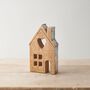 Natural Wooden Tall House With Heart, thumbnail 1 of 2