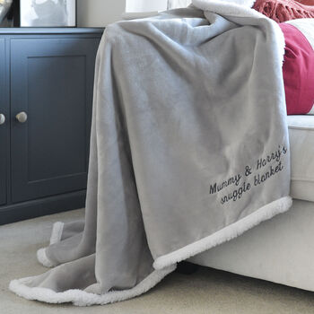 Personalised Mocha And White Super Soft Blanket, 6 of 12