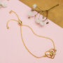 Bee Love Heart Bracelet 18ct Gold Plated Eco 925 Silver, thumbnail 2 of 4