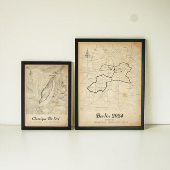 Personalised Vintage Route Map Art For Any Run, 4 of 7