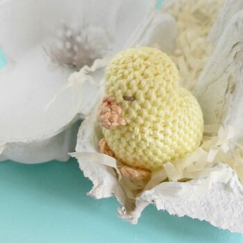 Easter Chick And Egg Crocheted Toy For Children, 4 of 12