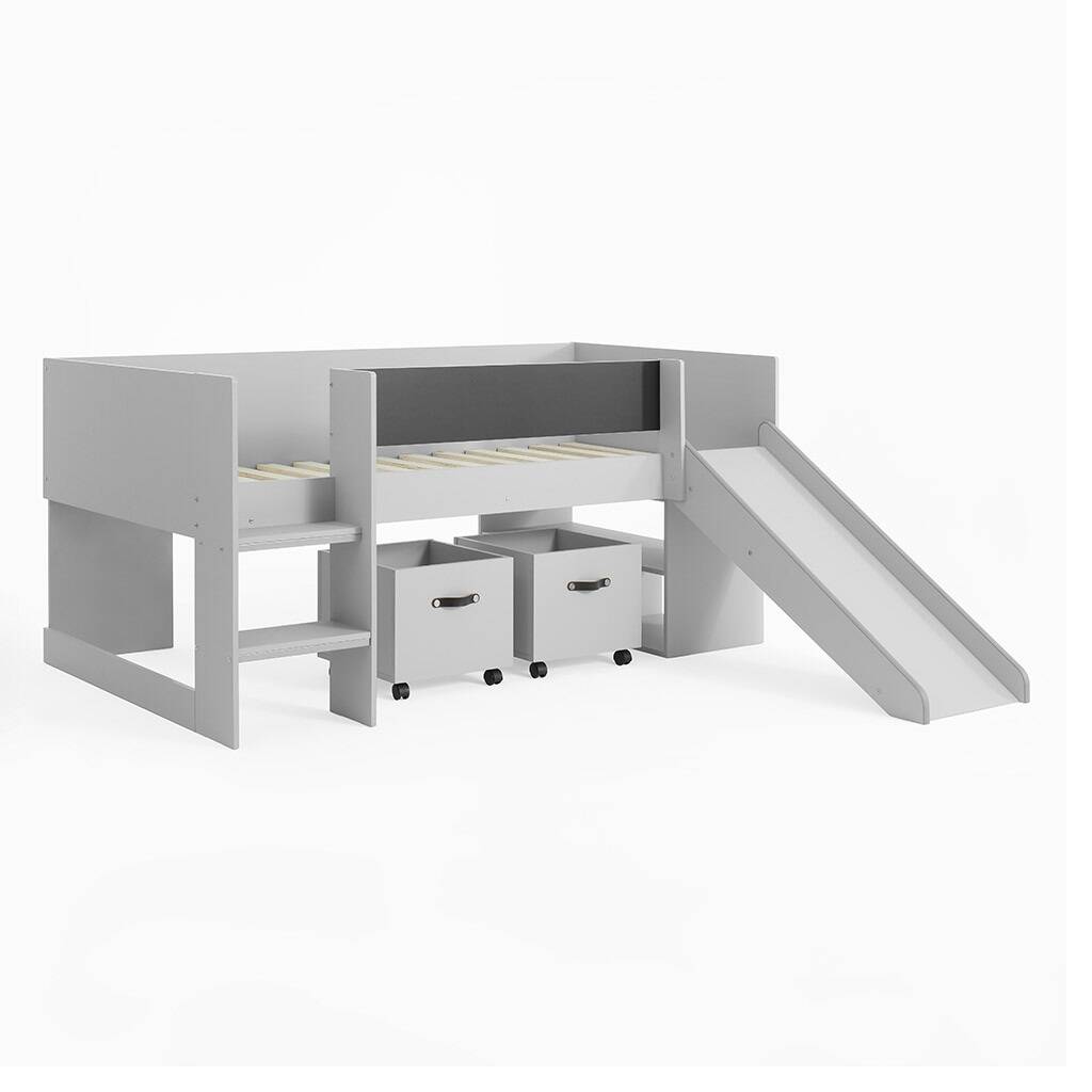 Grey Maxxi Cabin Bed With Slide, Drawers And Storage By Cuckooland