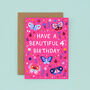 Any Age Butterfly Birthday Card, Girls Age Birthday Card, Ladybirds, thumbnail 3 of 8