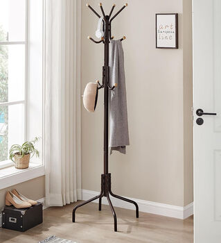 Coat Stand Metal Coat Rack With 12 Hooks Four Legs, 2 of 11