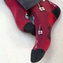 Men's Red Wine Bamboo Socks, thumbnail 1 of 5