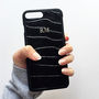 Black Croc Effect Leather Monogram Phone Case, thumbnail 7 of 11
