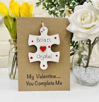Personalised Valentines Card Missing Piece Jigsaw, 2 of 8