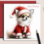 Chihuahua Dog Christmas Card. Dressing Up, thumbnail 1 of 2