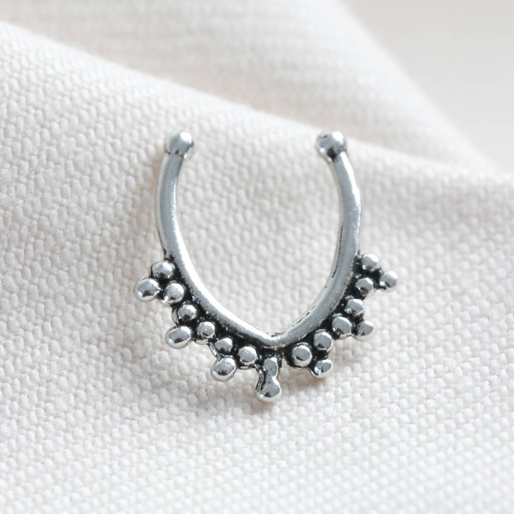 Sterling silver fake deals septum ring