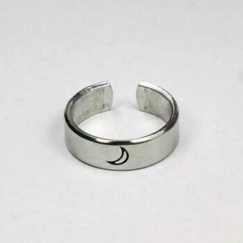 Wide Adjustable Couple Moon And Sun Promise Ring, 6 of 6