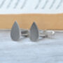 Raindrop Cufflinks In Sterling Silver, thumbnail 3 of 3