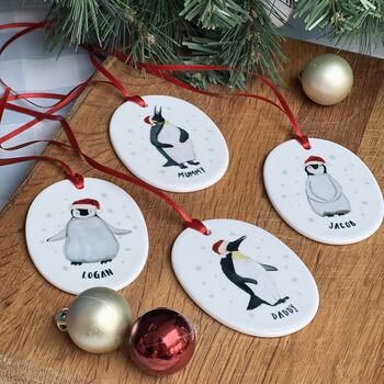 Penguin Christmas Ceramic Decoration, 2 of 9