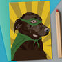 Chocolate Labrador Superhero Card, thumbnail 1 of 2