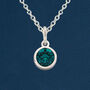 Personalised Sterling Silver May Emerald Birthstone Necklace, thumbnail 2 of 12