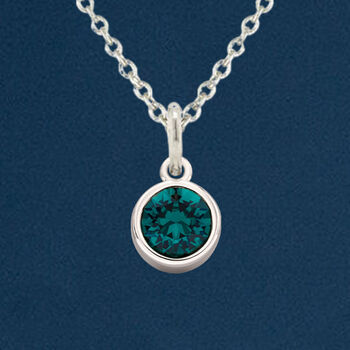 Personalised Sterling Silver May Emerald Birthstone Necklace, 2 of 12