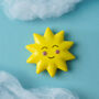 Hand Blown Glass Smiling Sun Glass Ornament In Gift Box, thumbnail 1 of 2