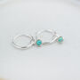 Sterling Silver And Birthstone Mini Hoop, thumbnail 2 of 11