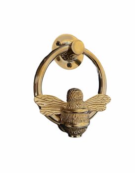 Brass Bumble Bee Ring Door Knocker Brass Finish, 3 of 5