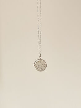 Sterling Silver I Love You Spinner Pendant Necklace, 4 of 6