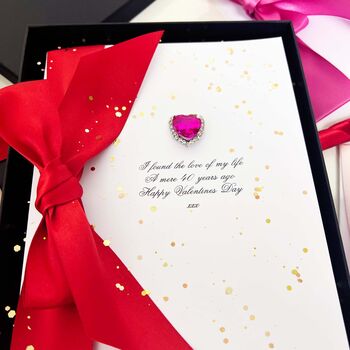 Personalised Bedazzled Red Love Heart Valentines Card, 7 of 8