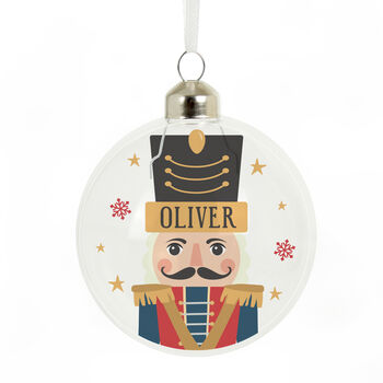 Personalised Nutcracker Christmas Glass Bauble, 4 of 4