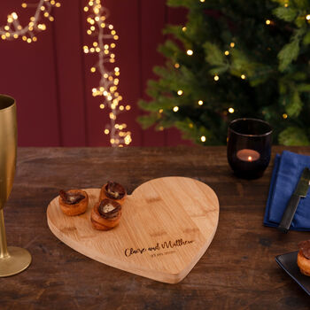 Personalised Couples Heart Chopping Board, 3 of 5