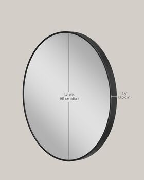 Round Mirror Modern Metal Frame Bathroom Bedroom Wall, 10 of 12