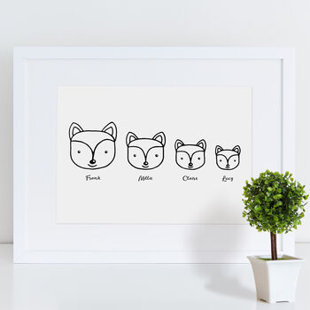 Personalised Fox Family Print, 3 of 8