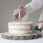 Personalised Floral Wreath Initial Wedding Cake Topper, thumbnail 1 of 4