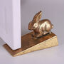 G Decor Sturdy Antique Gold Bunny Door Stopper Decorative Rabbit Door Wedge, thumbnail 1 of 4
