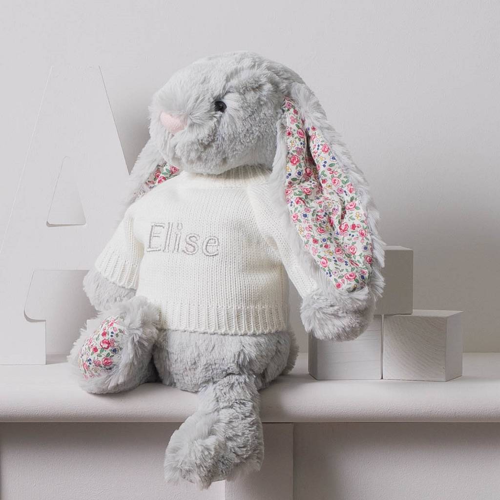 grey soft toy bunny