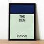 The Den Monopoly Millwall Football Print, thumbnail 1 of 2