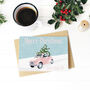 Vintage Driving Home For Christmas Greetings Card, thumbnail 1 of 8