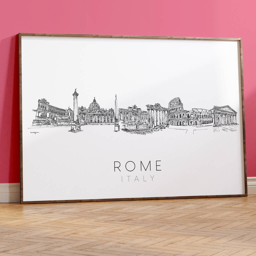 Rome, Italy, Skyline Cityscape Art Print, 1 of 7