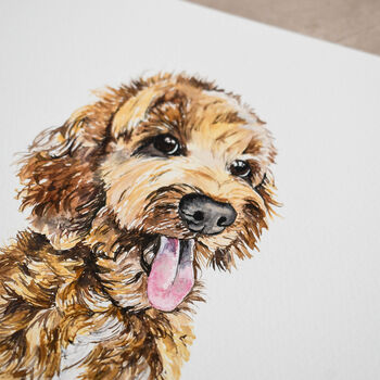 Original Hand Painted Watercolour Dog Portrait | Custom Pet Portrait From Photo, 10 of 11