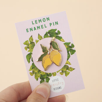 Lemon Enamel Pin Badge, 5 of 8