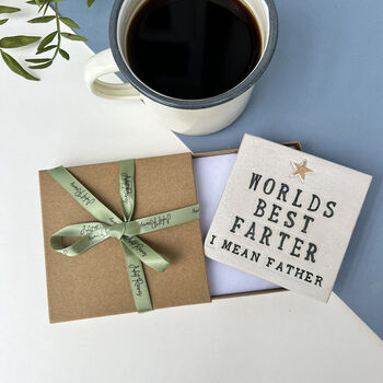 World's Best Farter, Father's Day Ceramic Coaster, 3 of 4