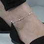 Sterling Silver Delicate Boxes Anklet, thumbnail 3 of 5