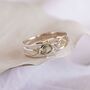 Teardrop Green Amethyst And Pearl Silver Ring, thumbnail 4 of 6
