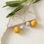 Geometric Mustard And Grey Hoop Earrings, thumbnail 4 of 7