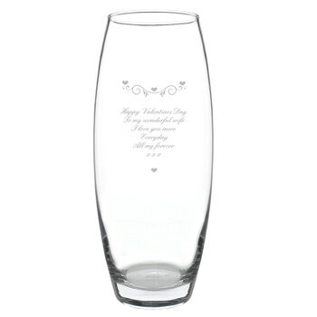 Personalised Hearts And Swirls Glass Bullet Vase, 3 of 3