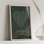 Personalised Song Lyrics Heart Print, Favourite Song Gift, thumbnail 4 of 7