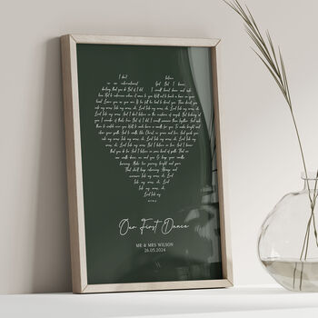 Personalised Song Lyrics Heart Print, Favourite Song Gift, 4 of 7