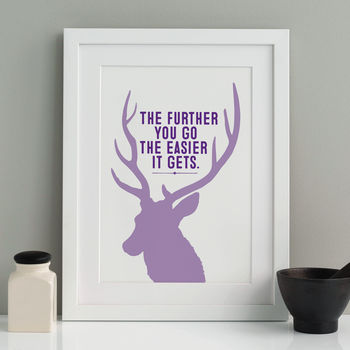 Stag Head Personalised Quote Print, 5 of 8