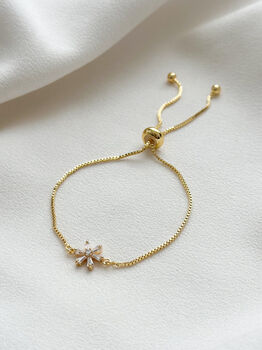 Cz Flower Chain Bracelet, 2 of 2